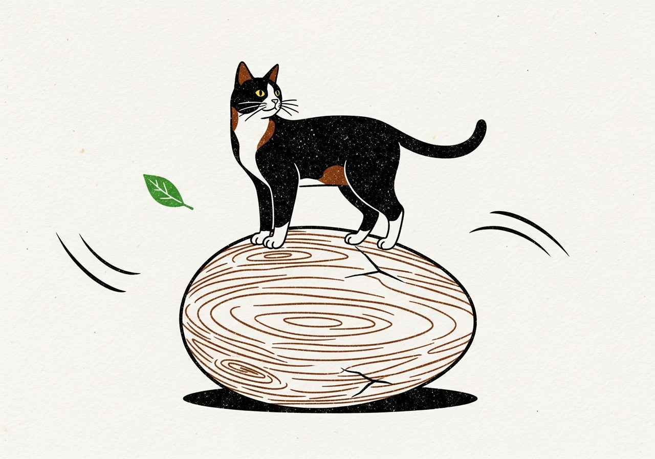 A curious cat stands on eggs.